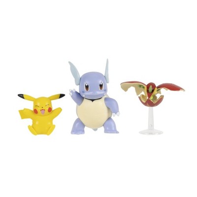Pokémon Battle Figure 3 Pack - Features 2-Inch Pikachu and Flapple and 3-Inch Wa