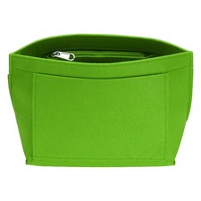 Purse Organizer Insert, Small Felt Handbag Organizer with Zipper, Grass Green