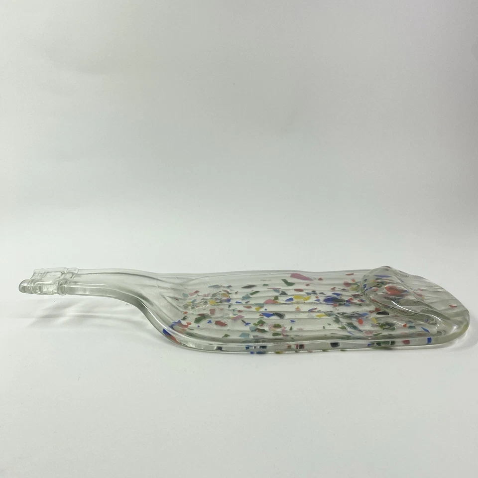 FLAT Glass Bottle Tray - Spoon Rest, Charcuterie, Shot Server, 12” Art Dish #103 - Image 2 of 4