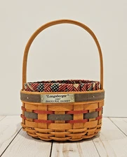 Longaberger 1997 Inaugural Basket with Plastic Protector and Old Glory Liner