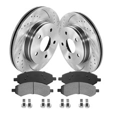 Anpulsero Front Automotive Replacement Drilled Slotted Brake Rotors-Vented-F