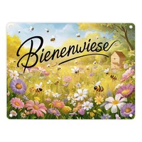 Bienenwiese Metallschild In 15X20 Cm