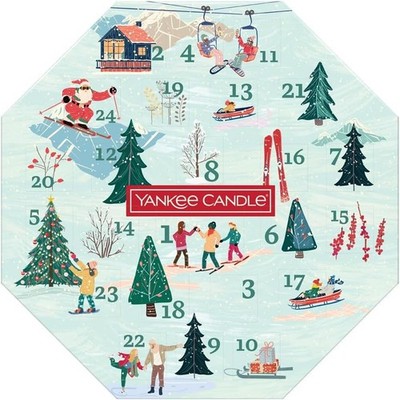 YANKEE CANDLE Adventskalender 2025 ADVENTSKRANZ 24 Teelichter + 1 Teelichthalter