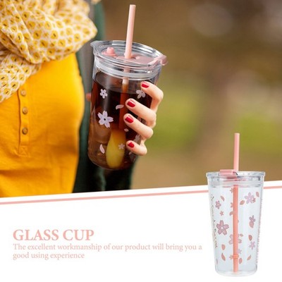 1 Set Multipurpose Tasse Glas Milchbecher Saftbehälter Strohbecher mit Pinsel