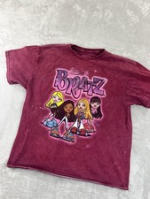 Bratz Shirt Womens XL Burgundy Graphic Tee 2023 Mad Engine Cartoon Y2K Style