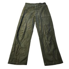 Vtg 1968 Mens 32x29 Vietnam U.S. Army Trousers OG-107 Sateen Type 1 Pants Zip Up