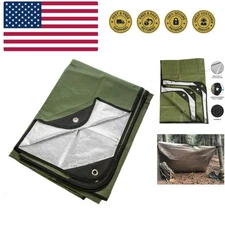 Insulated Tarp, Reusable Heavy Duty Thermal Survival Blanket – 60x82in, Refle...