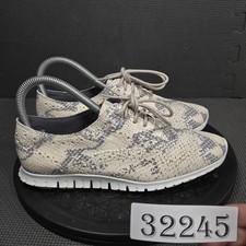 Cole Haan Shoes Womens Size 7 Beige Snake Print Leather Zerogrand Casual Oxford