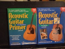 Learning Guitar 2 Book Lot Play Along Acoustic 2 Books W/CD's Beginner Tab New