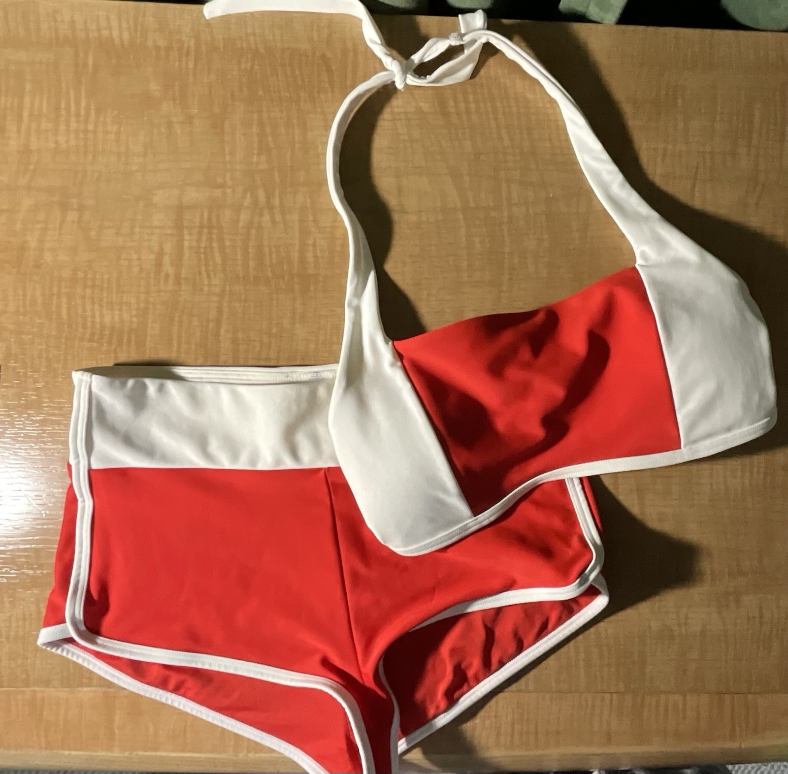 Old Navy Women's Bikini Top Size XS, Red And White, Sporty