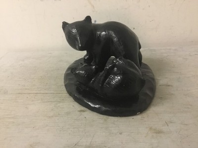 Vtg Grizzly Mother Bear and Cub Sculpture Handcrafted By J Vincent Studios USA