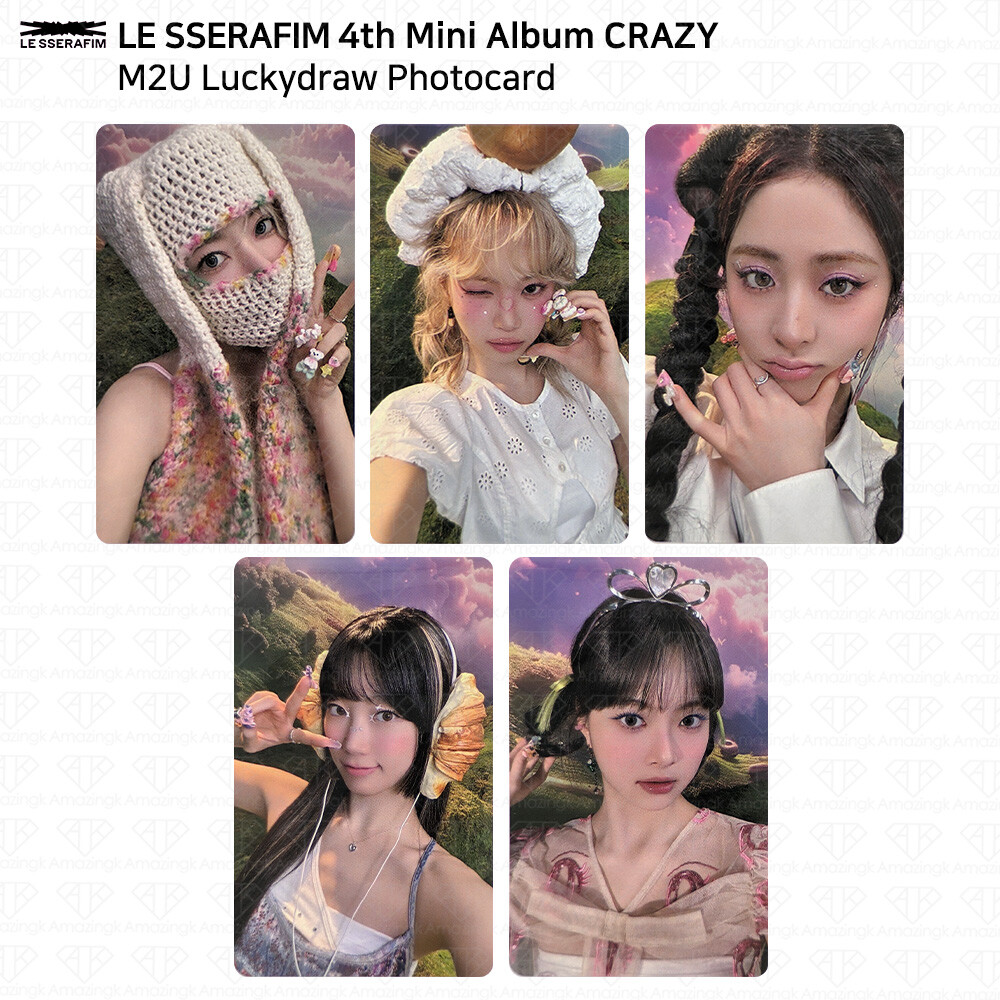 Le Sserafim 4th Mini Album CRAZY Luckydraw Photocard AM M2U MS MA