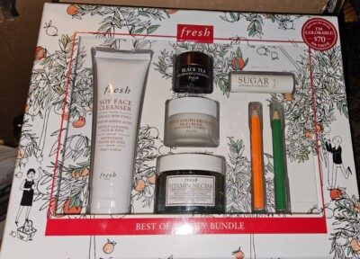 FRESH skin care gift set Best Of Beauty Bundle NEW Sugar Lip Black Tea Eye ++ 