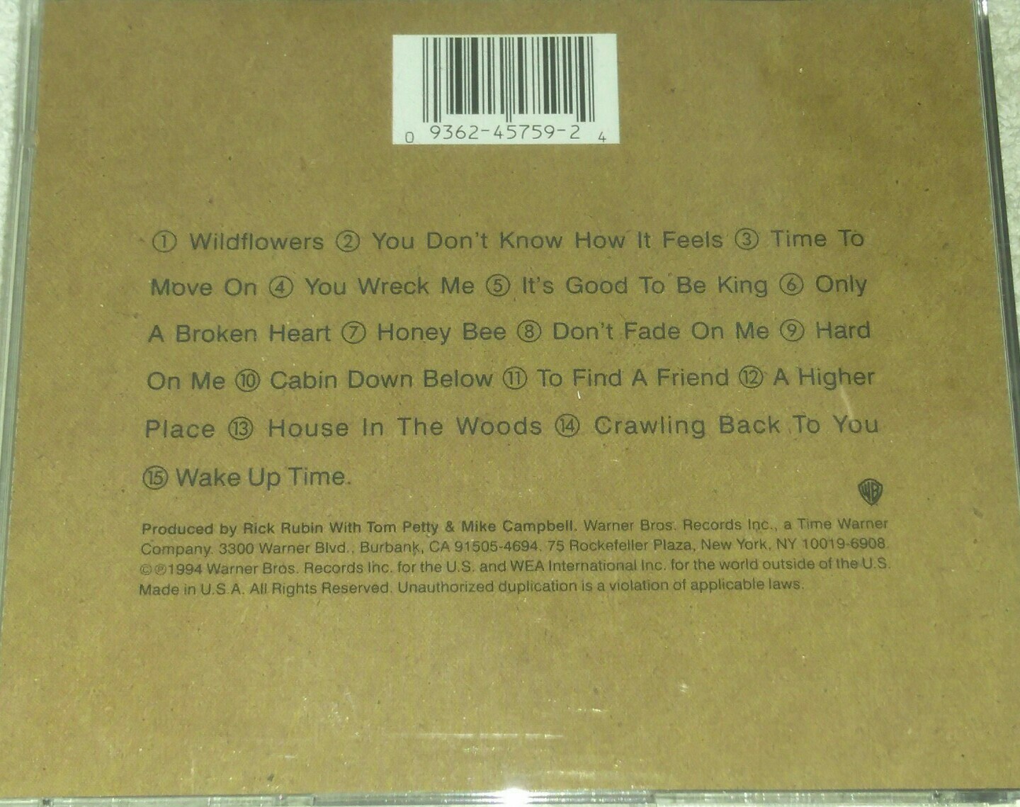 Tom Petty Wildflowers CD 93624575924 eBay