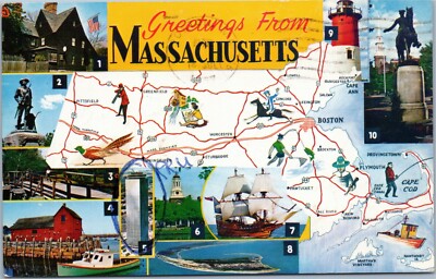 Greetings from Massachusetts - map and multiview