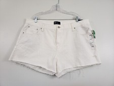  A5 GAP Womens Denim Shorts Size 20 Stride Cutoff Raw Hem White Summer NWT