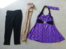 WEISSMAN Girls Dance Recital Costume Grape Chevron style 6096 sz.SA EUC