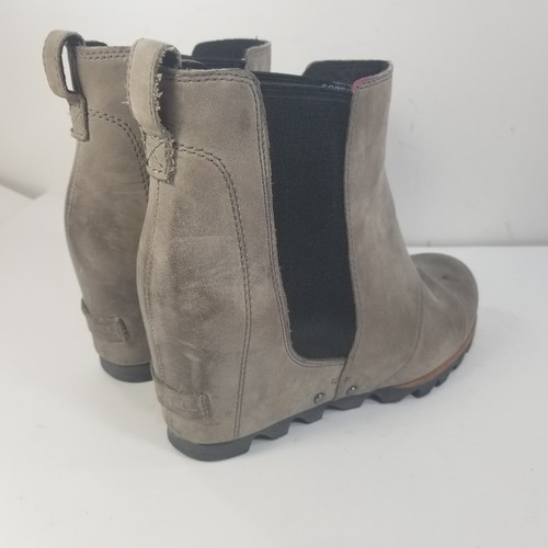 SOREL Joan of Arctic Wedge Mid Ankle Boot Womens 8 Leather Slip On - Picture 7 of 14