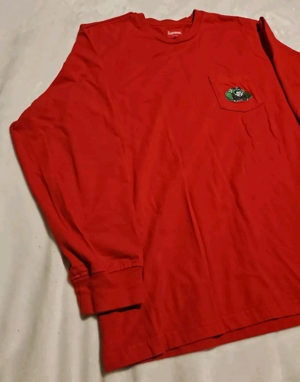 Maglione Supreme Vampire Boy ROSSO con tasca manica lunga TAGLIA L