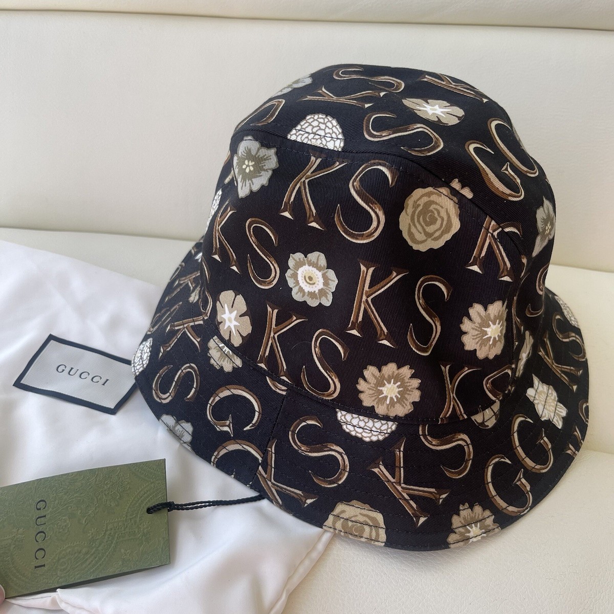 累積売上総額第１位【GUCCI★グッチ】KEN SCOTT BASEBALL HAT New Authentic Gucci Ken Scott GG monogram Canvas bucket Hat