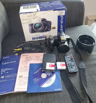 Sony Cyber-Shot DSC-H50 9.1MP Digital Camera Carl Zeiss Lens Box.