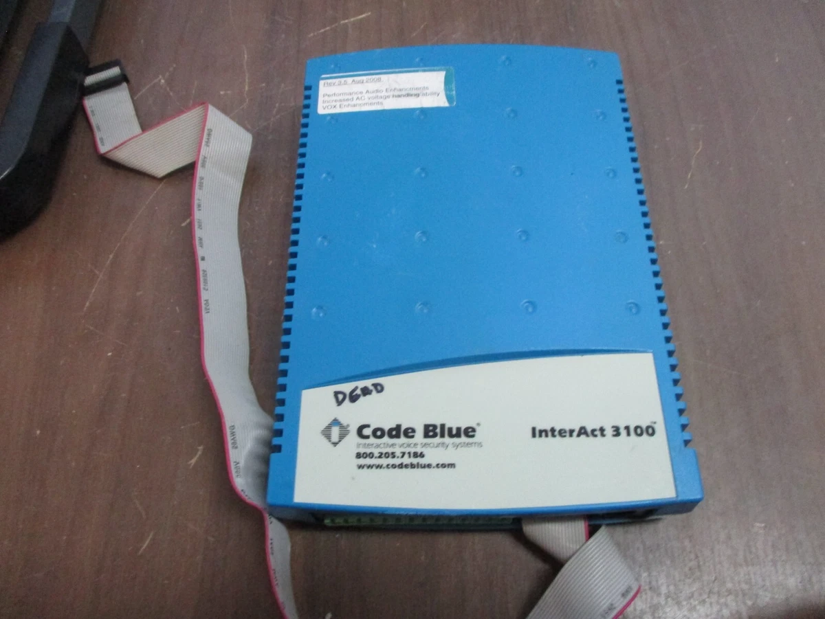 Code Blue InterAct 3100 Voice Intercom 16350-XXXX Rev. 2.4 *Missing (1)  Foot* | eBay