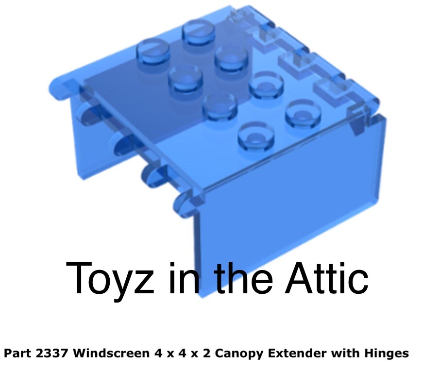 Lego 1x 2337 Trans-Dark Blue Windscreen 4 x 4 x 2 Canopy Extender