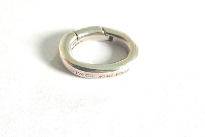 Tiffany & Co. Oval Sterlingsilber Italien Verschluss Federglied für Charm oder Anhänger