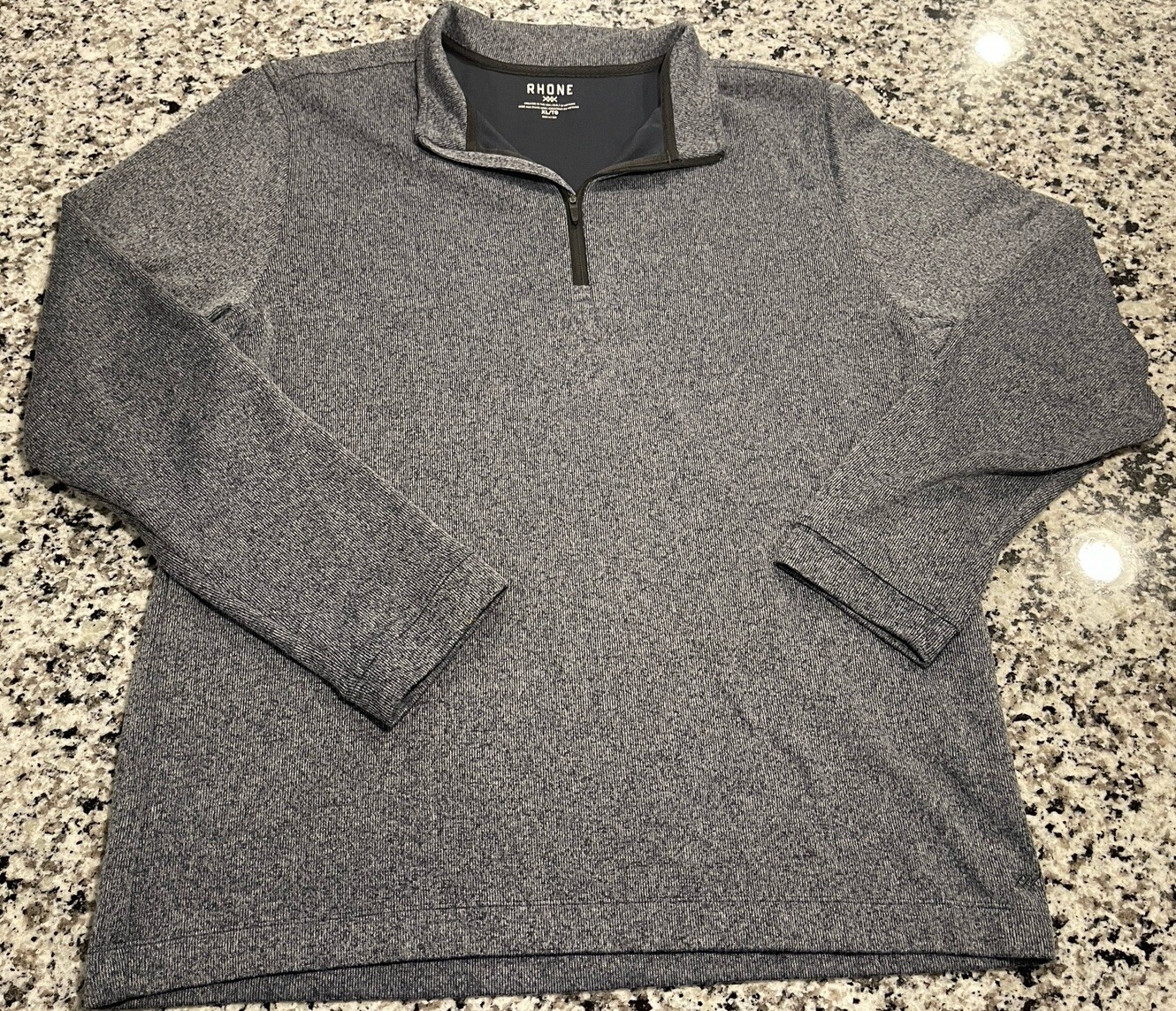 Rhone Gray 1/4 Zip Polyester Pullover Sweater Men… - image 1