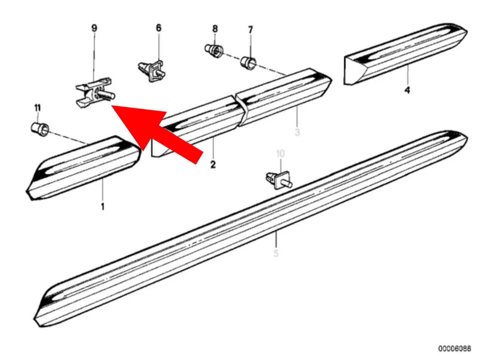 Clip E10 para moldura de moldura de puerta BMW calidad OE 2002 2002 2002 51131829904 Foto 3 de 3