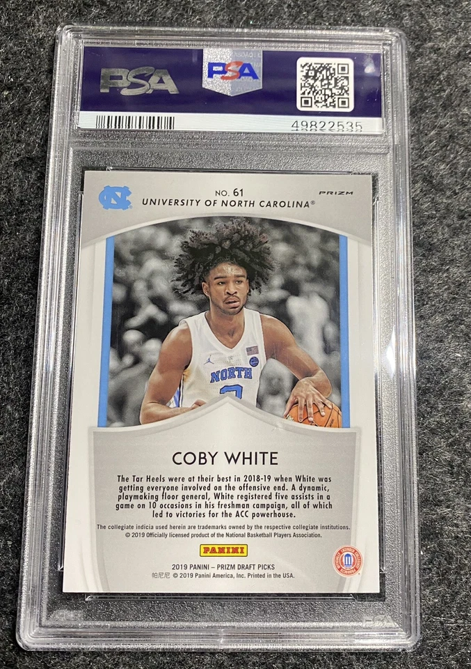 2019 PRIZM DRAFT PINK PULSAR CRUSADE COBY WHITE RC ROOKIE PSA 10 BULLS - Image 2 of 2