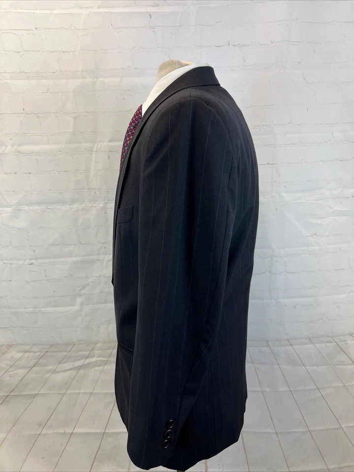 Valentino мужской темно-синий в полоску шерсти блейзер 40с $2,195 - Изображение 4 из 4
