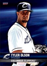 2017 Columbus Clippers Choice 23 Tyler Olson Spokane Washington WA Baseball Card