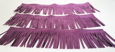 Fringe - Synthetic Amara Suede Trim 4''- Three 12" lengths - Purple microfiber
