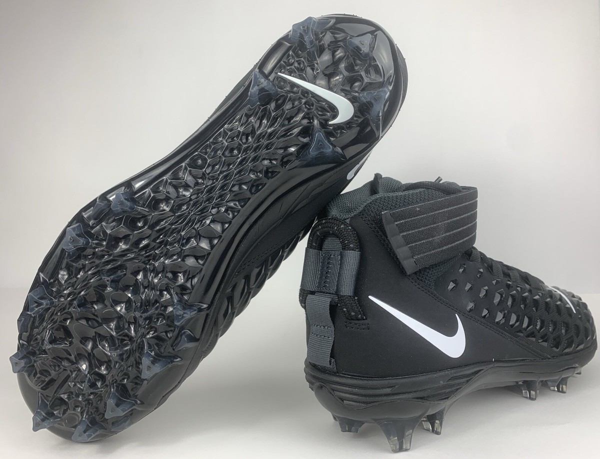 NIKE FORCE SAVAGE PRO 2 Black/White Football Cleats Lineman 