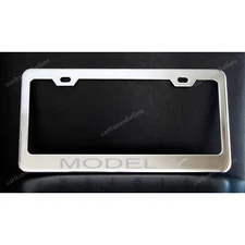 TESLA MODEL Y License Plate Frame - Custom Made of Chrome Plated Metal