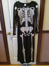 Spirit Skeleton Adult Female Halloween Costume Dress Size Medium Sparkles USED