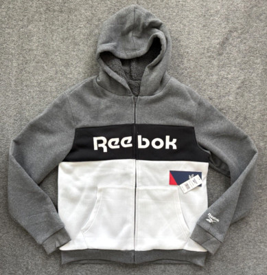 NWT $80 REEBOK Thick Heavyweight Sherpa Full-Zip Hoodie Men's Small