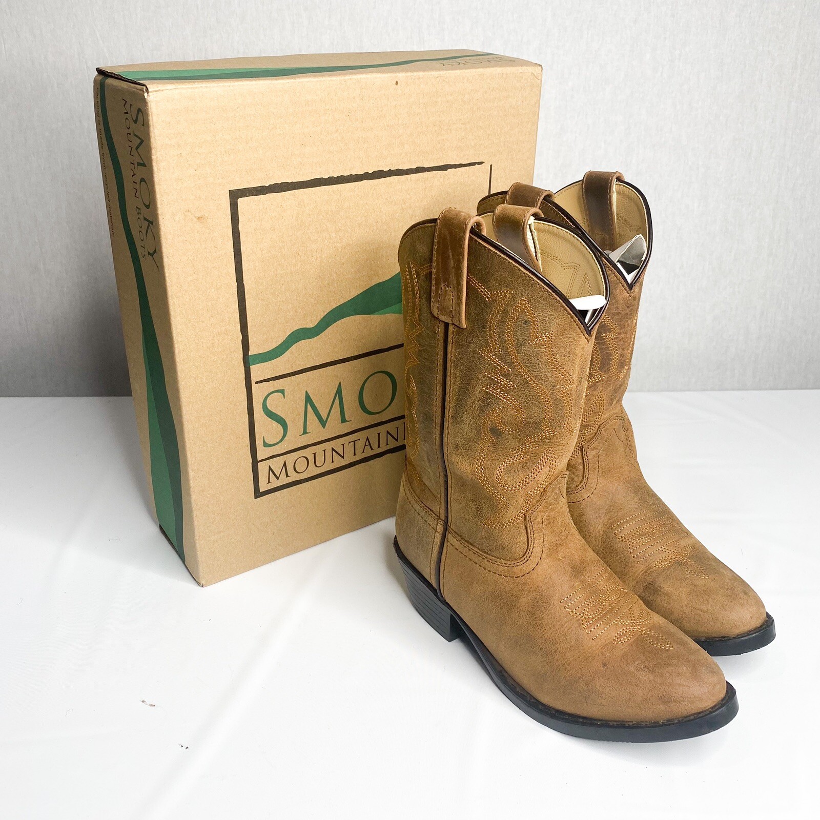 Smoky Mountain Womens Western Cowboy Boots Brown Oiled Distressed Leather 1.5