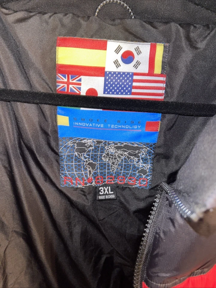 Chaqueta hinchada de invierno Smoke Rise Innovative Technology 3XL roja negra Foto 4 de 4