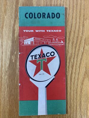 Texaco Map Colorado Denver Colorado Spring Aurora 1957 Gas Oil Advertising Road