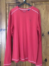 Gant Long Sleeve Red Top Base Layer Cotton Blend Lightweight Medium Pit 19"
