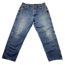 Wrangler Vintage Jeans Mens 34x28 Faded Whiskers 90s Straight Leg Ranch