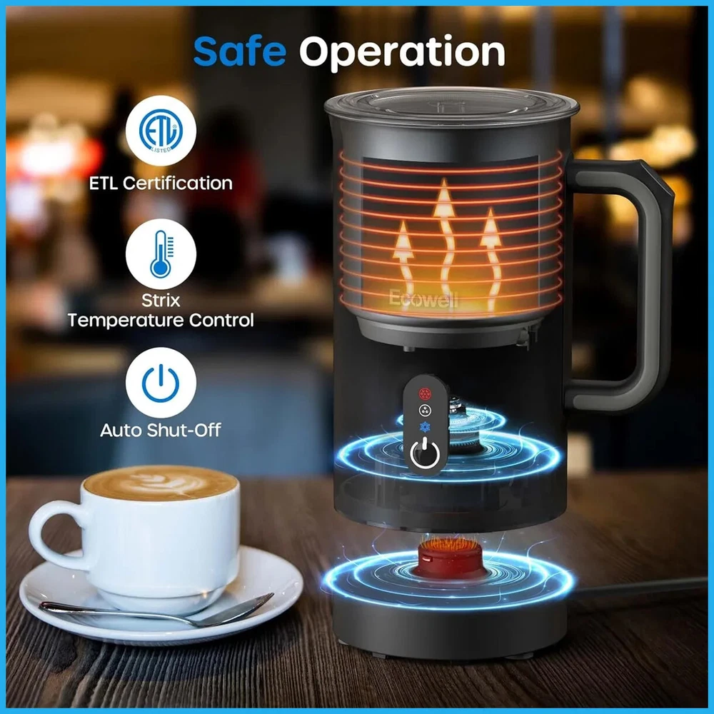 Milk Frother 4 in 1 Coffee Frother Electric Milk Steamer Warmer Cold Foam