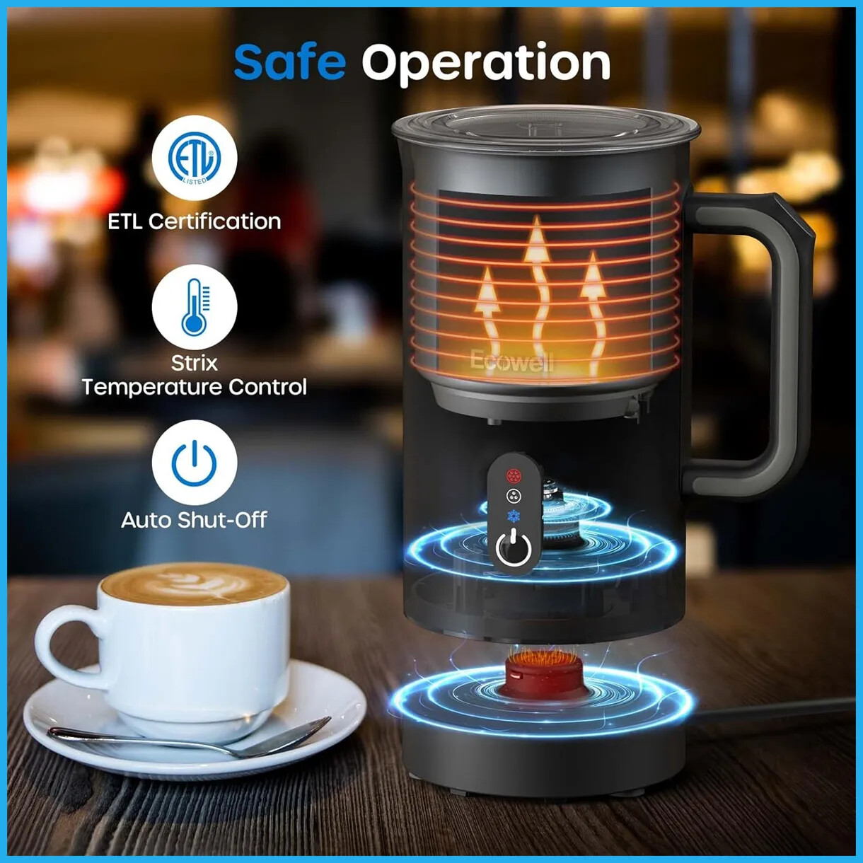 Milk Frother 4 in 1 Coffee Frother Electric Milk Steamer Warmer Cold Foam-image