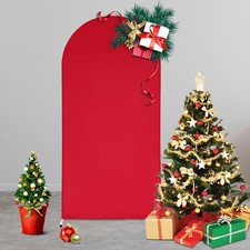 6.56Ft Arch Backdrop Stand Wedding Arch Frame w/ red cover Ceremony Metal Decor