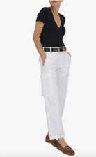 Nili Lotan Leofred White Cargo Pant Size 2 395