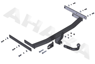 Gancio Traino Fisso STEINHOF Per VW Transporter T5 (2003-09.2009) | Furgone, Multivan, Caravelle | Con Kit Elettrico 13-poli Universale - 2