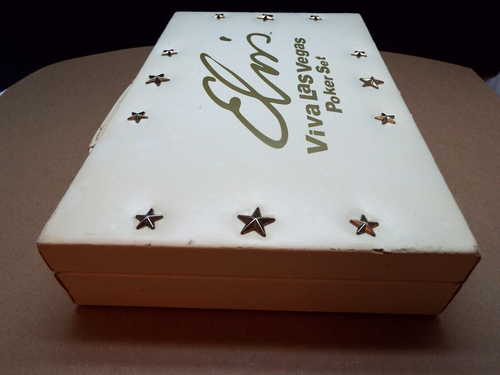 ELVIS PRESLEY VIVA LAS VEGAS POKER SET (CARDS & CHIPS) IN WHITE STARED CASE - Picture 10 of 24