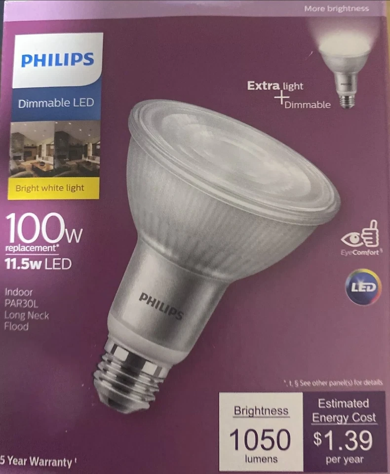 Philips 557512 Bright White 100W Equivalence PAR30L E26 Base 1050 lm. (1-PACK) - Image 2 of 2